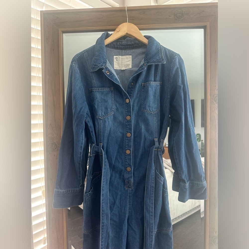 Anthropologie Pilcro Relaxed Denim Utility Jumpsuit - Picture 4 of 7